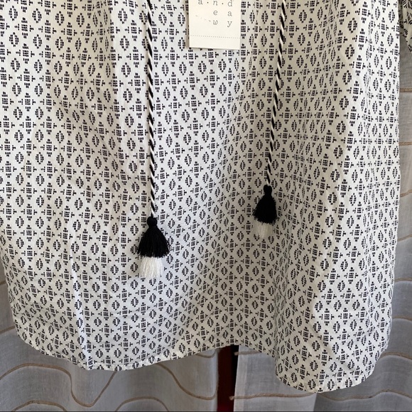 ✨ NWT A New Day Cotton Puff Sleeve Boho Blouse - Picture 6 of 8